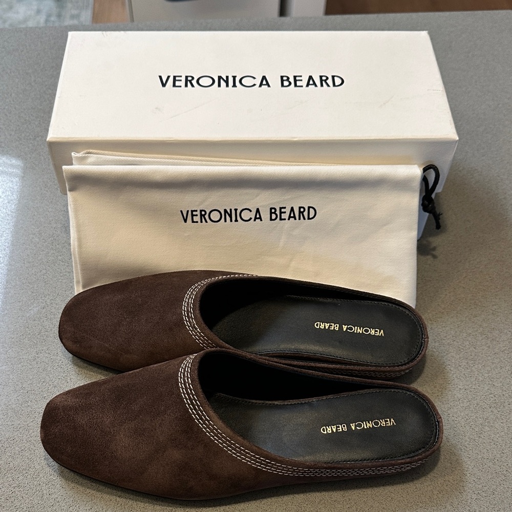 Veronica Beard Dark Brown Narcisa Mule